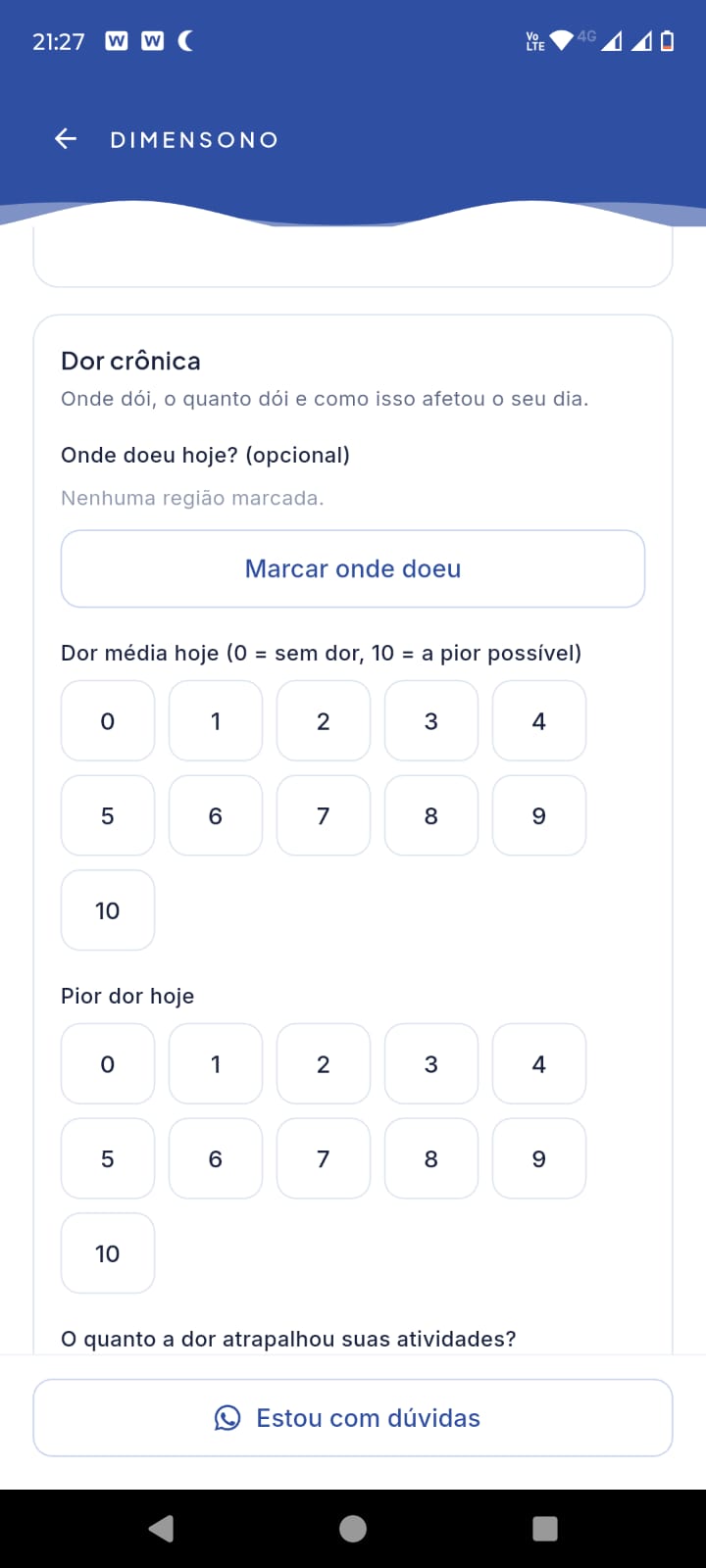 Diário de dor crônica